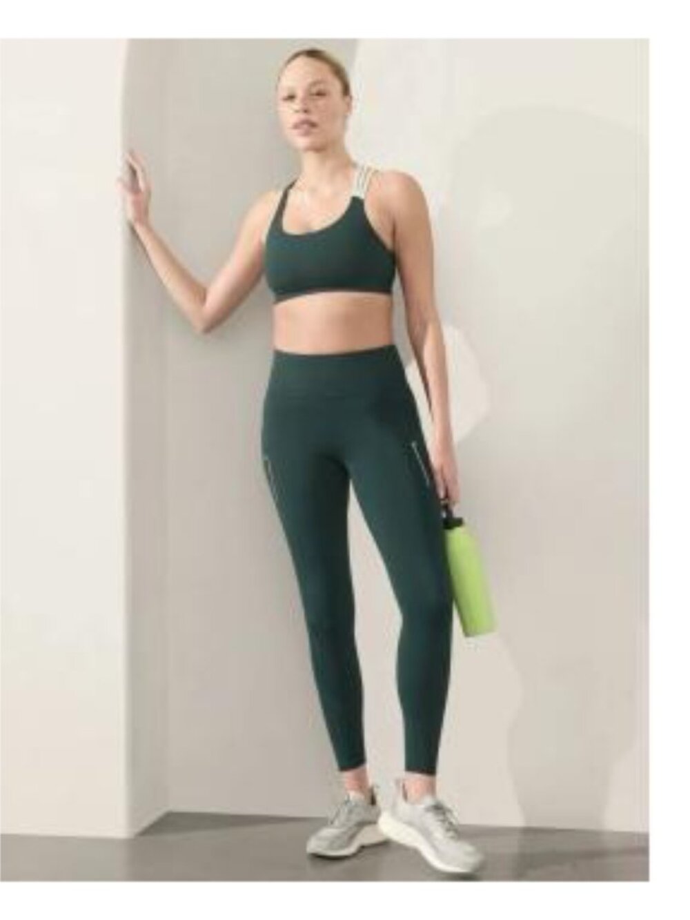 Lot of 2 Athleta Rainier High Rise Leggings Cyprus + Black, medium, very good